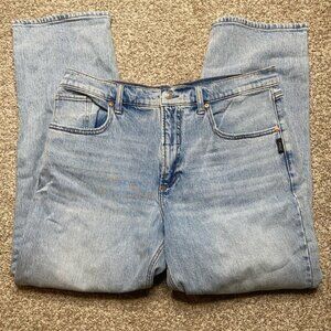 Silver mid rise wide leg jeans